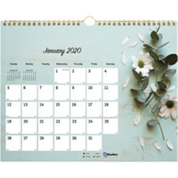 Rediform Romantic Flowers Monthly Wall CalendarFloral REDC173122